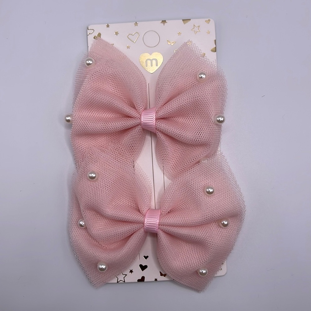 𝅺pink Pearl Hair Bows